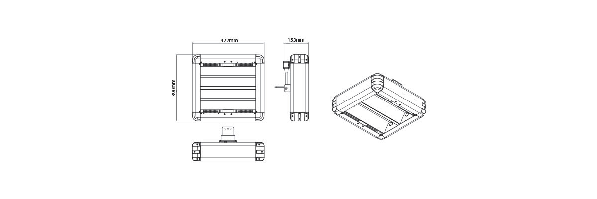 Technical line drawings for Shadow Industrial heaters